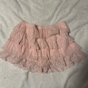 Hollister Pink Layered Lace Skirt